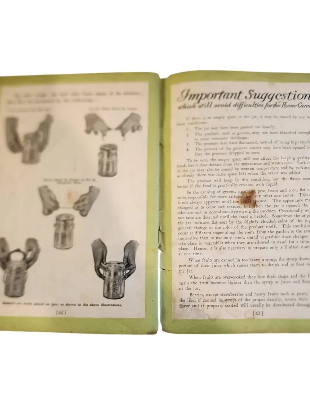 Vintage Atlas Mason Jar CookBook From 1950's Recipes'
